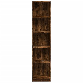 Boekenkast 40x24x176 cm bewerkt hout gerookt eikenkleurig 4