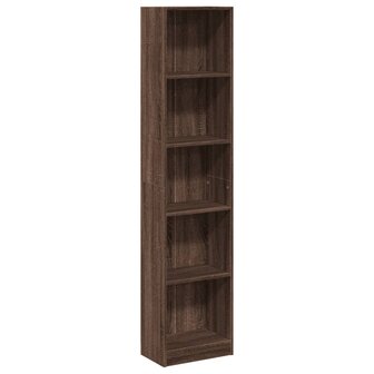 Boekenkast 40x24x176 cm bewerkt hout bruin eikenkleurig 2