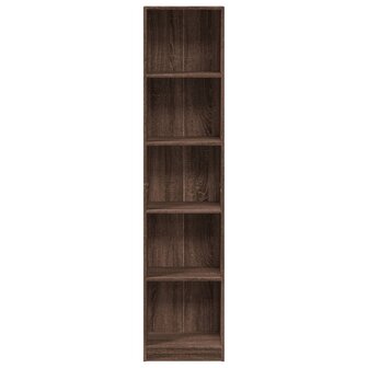 Boekenkast 40x24x176 cm bewerkt hout bruin eikenkleurig 4