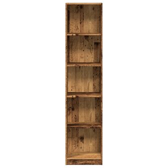 Boekenkast 40x24x176 cm bewerkt hout oud houtkleurig 4