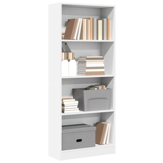 Boekenkast 60x24x143 cm bewerkt hout wit 1