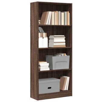 Boekenkast 60x24x143 cm bewerkt hout bruin eikenkleur 1