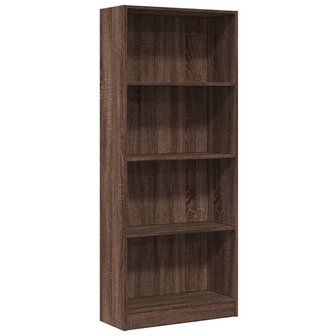 Boekenkast 60x24x143 cm bewerkt hout bruin eikenkleur 2