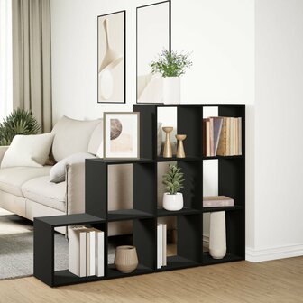 Kamerscherm / boekenkast 3-laags 137,5x29x103,5 cm hout zwart 4