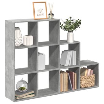 Kamerscherm / boekenkast 3-laags 137,5x29x103,5 cm hout grijs 1