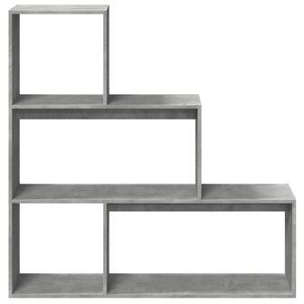 Kamerscherm / boekenkast 3-laags 123x29x123 cm hout betongrijs 5