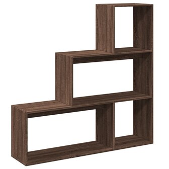 Kamerscherm / boekenkast 3-laags 123x29x123 cm hout bruin eiken 7