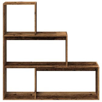 Kamerscherm / boekenkast 3-laags 123x29x123 cm hout oud hout 5