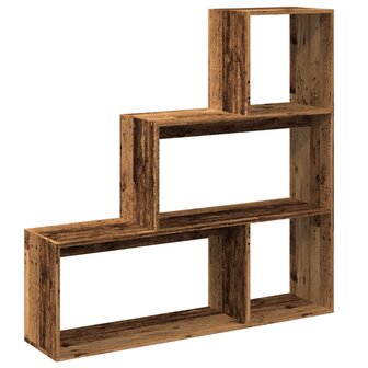 Kamerscherm / boekenkast 3-laags 123x29x123 cm hout oud hout 7