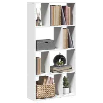 Boekenkast 60x20x120 cm bewerkt hout wit 1