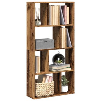 Boekenkast 60x20x120 cm bewerkt hout oud houtkleurig 1