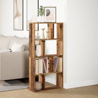 Boekenkast 60x20x120 cm bewerkt hout oud houtkleurig 4