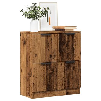 Dressoir 60x30x70 cm bewerkt hout oud houtkleurig 1