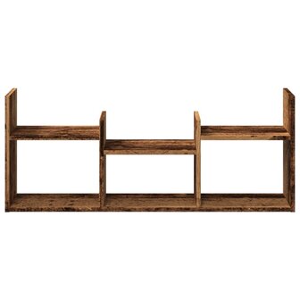 Wandkast 100x18x40 cm bewerkt hout oud houtkleurig 4