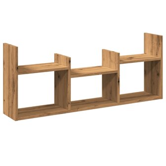 Wandkast 100x18x40 cm bewerkt hout artinsanaal eikenkleurig 2