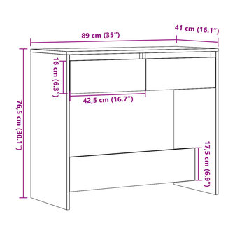 Wandtafel 89x41x76,5 cm bewerkt hout artisanaal eikenkleurig 10