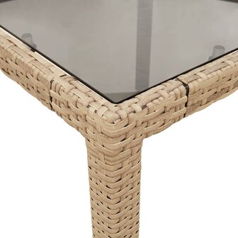 3-delige Tuinset met kussens poly rattan en glas beige 6