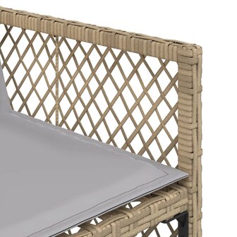 Tuinstoelen 4 st met kussens poly rattan gemengd beige 10