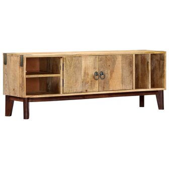 Tv-meubel 130x30x46 cm massief ruw mangohout 10