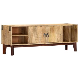 Tv-meubel 130x30x46 cm massief ruw mangohout 11