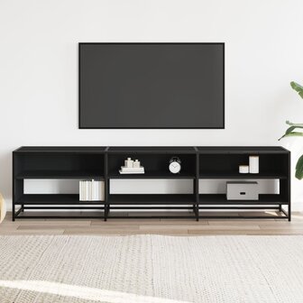 Tv-meubel 180x40x46 cm bewerkt hout zwart 3