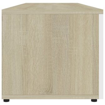 Tv-meubel 120x34x30 cm bewerkt hout wit en sonoma eikenkleurig 5