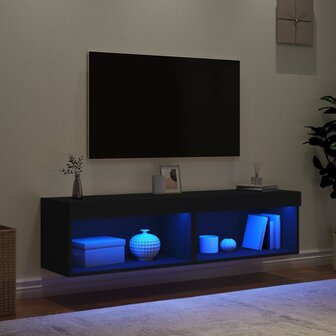 Tv-meubels met LED-verlichting 2 st 60x30x30 cm zwart 3