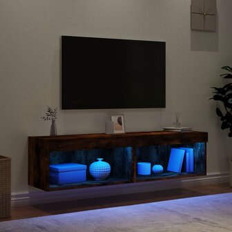 Tv-meubels met LED-verlichting 2 st 60x30x30 cm gerookt eiken 3