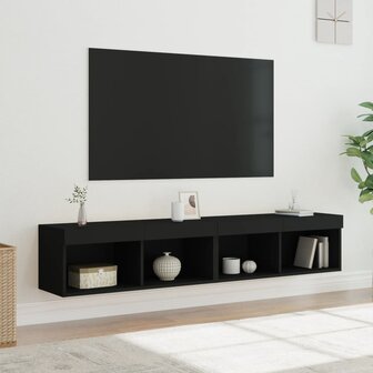 Tv-meubels met LED-verlichting 2 st 80x30x30 cm zwart 1