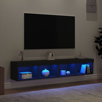 Tv-meubels met LED-verlichting 2 st 80x30x30 cm zwart 4