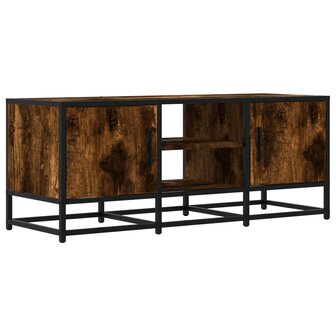 Tv-meubel 100x35x41 cm bewerkt hout metaal gerookt eikenkleurig 2