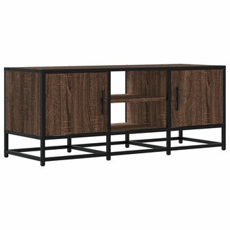 Tv-meubel 100x35x41 cm bewerkt hout metaal bruin eikenkleur 2