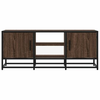 Tv-meubel 100x35x41 cm bewerkt hout metaal bruin eikenkleur 4