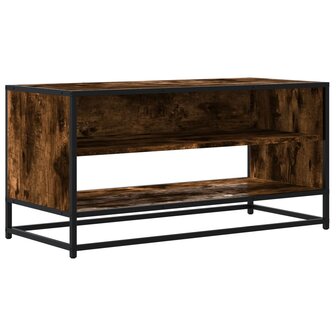 Tv-meubel 91x40x46 cm bewerkt hout metaal gerookt eikenkleurig 2