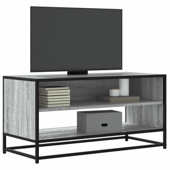 Tv-meubel 91x40x46 cm bewerkt hout metaal grijs sonoma eiken 1