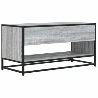 Tv-meubel 91x40x46 cm bewerkt hout metaal grijs sonoma eiken 6