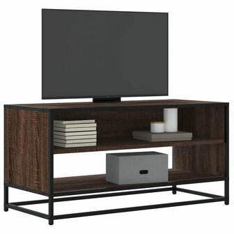 Tv-meubel 91x40x46 cm bewerkt hout metaal bruin eikenkleur 1