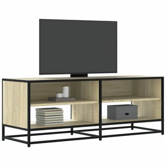 Tv-meubel 120,5x40x46cm bewerkt hout metaal sonoma eikenkleurig 1