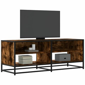 Tv-meubel 120,5x40x46 cm bewerkt hout metaal gerookt eikenkleur 1