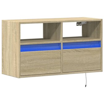 Tv-wandmeubel met LED-verlichting 80x31x45 cm sonoma eikenkleur 3