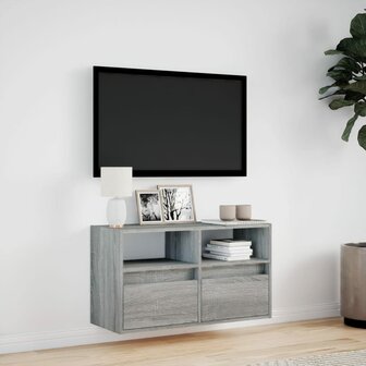 Tv-wandmeubel met LED 80x31x45 cm grijs sonoma eikenkleurig 4