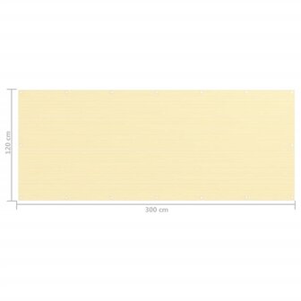 Balkonscherm 120x300 cm HDPE beige 5