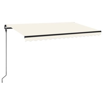 Luifel handmatig uittrekbaar met LED 450x300 cm cr&egrave;mekleurig 2