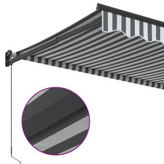 Luifel uittrekbaar 5x3 m stof en aluminium antraciet en wit 7