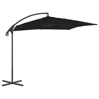 Zweefparasol met stalen paal 250x250 cm zwart 1