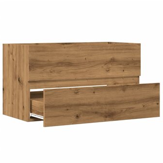 Badkamerwandkast 80x38,5x45 cm bewerkt hout artisanaal eiken 7