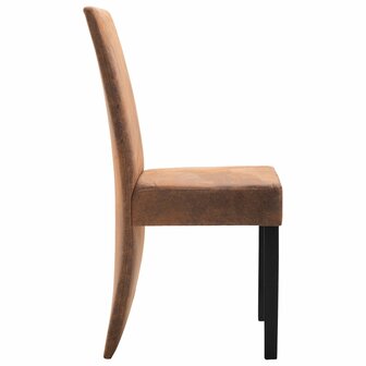 Eetkamerstoelen 4 st kunstsu&egrave;de bruin 5