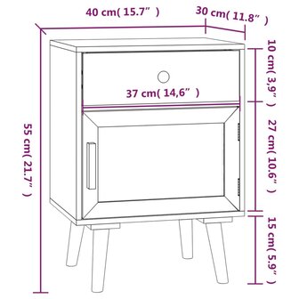 Nachtkastjes 2 st 40x30x55 cm bewerkt hout 9