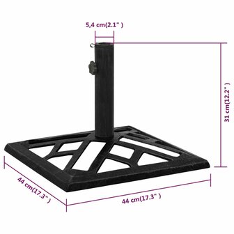 Parasolvoet 44x44x31 cm gietijzer zwart 6