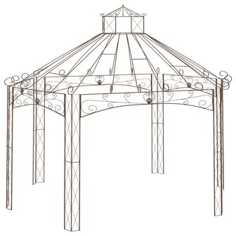 Tuinpaviljoen 558x350x408 cm ijzer antiekbruin 1